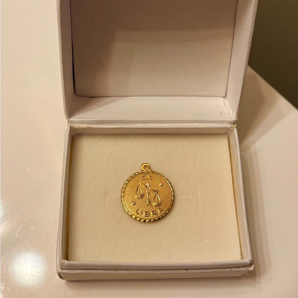 3/$30 Libra Zodiac Pendant - gold tone